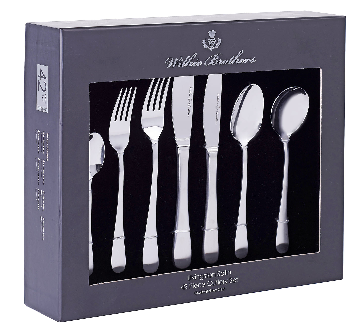 Wilkie Brothers Livingston Satin 42pce Cutlery Set