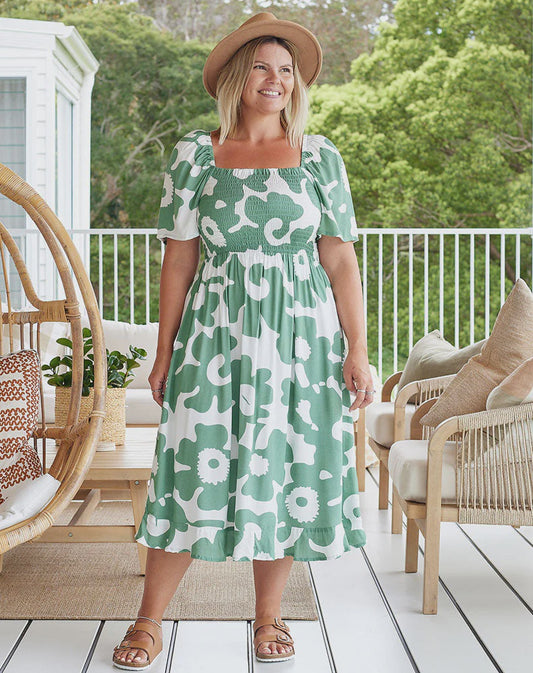 Bee Maddison Shae Dress - Green/Floral