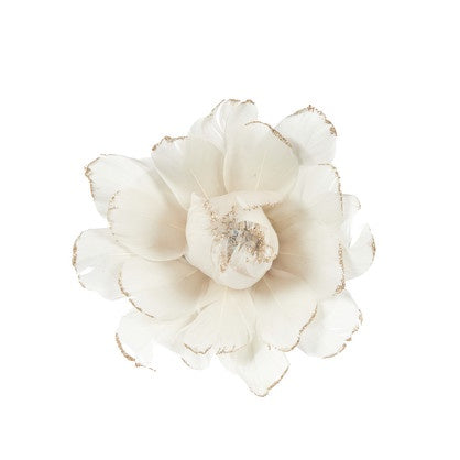 Holly And Ivy Champagne Feather Clip Flower