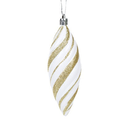 Holly And Ivy Gold Glitter Drop Bauble