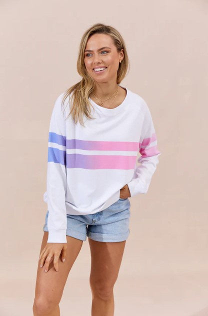 Jovie Bermuda Sweater - White/Multi Stripe