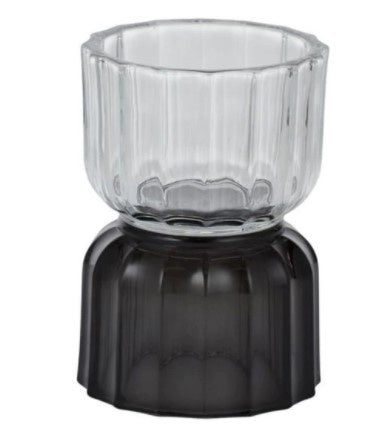 Coast To Coast Alba Glass Candleholder 10.5x7.5 Grey