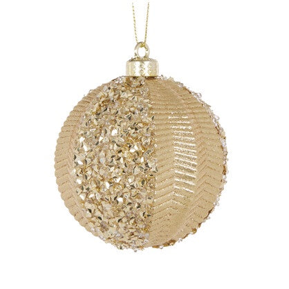 Holly And Ivy Matte Gold Segment Bauble