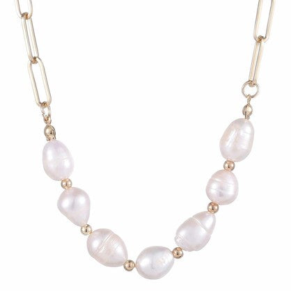 Zizu Gold Pearl Necklace