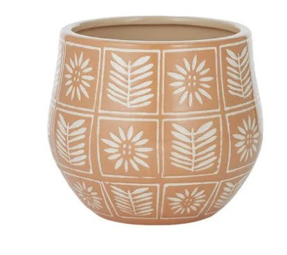 Life Botanic Zinnia Ceramic Pot - 18x16- Terracotta