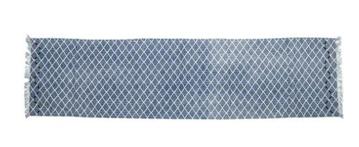 Casa Regalo Cooke Cotton Runner White/Blue 35 x 140cm