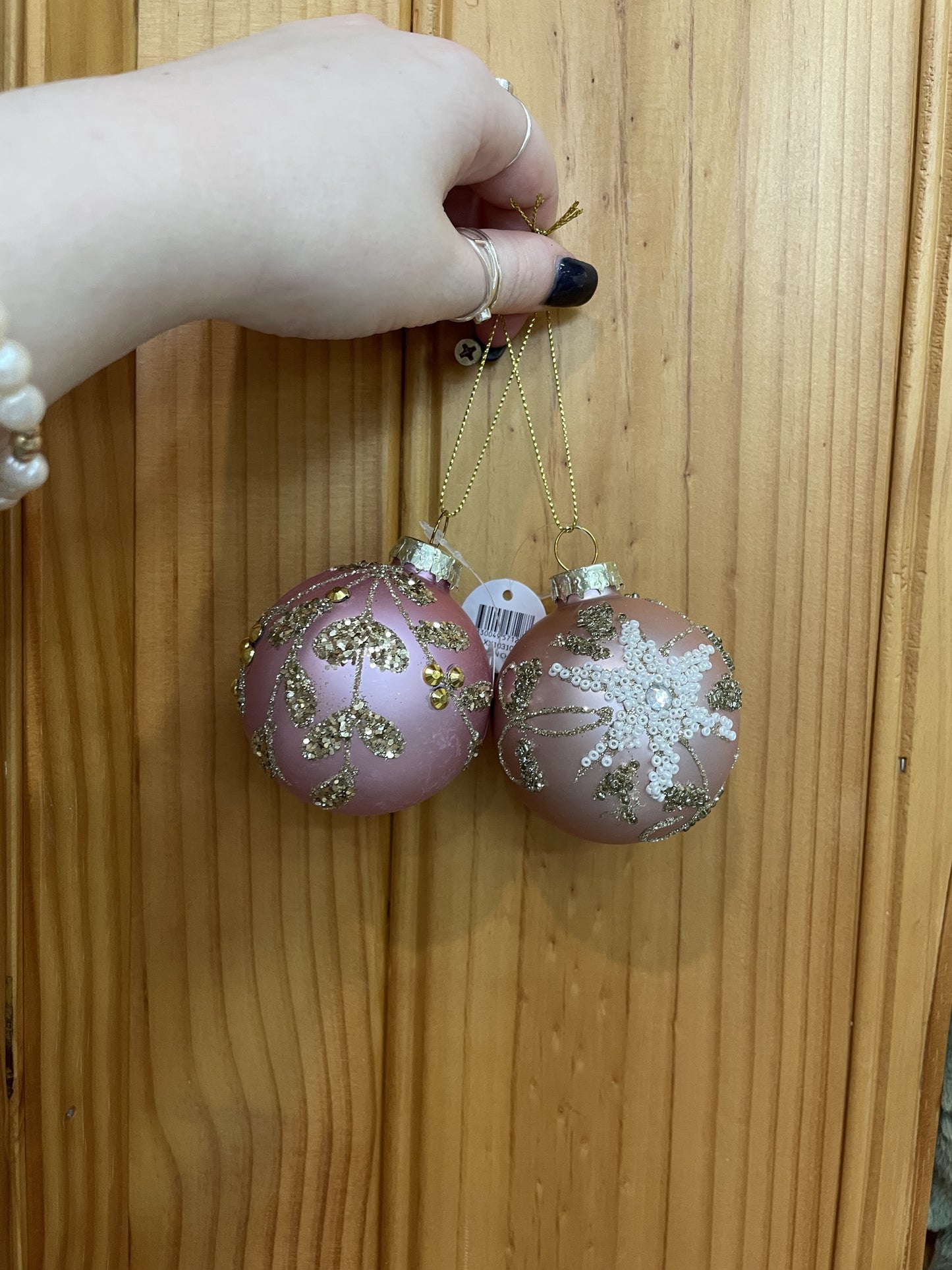 Gala Glass Bauble 6cm Matte Pink 2 Assorted