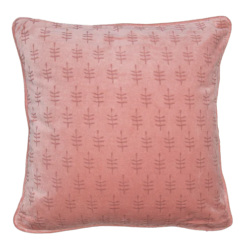 DWBH Velvet Printed Cushion - Floral Rose