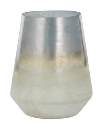 CTC Saltwater Glass Vase 14x16cm Blue/White