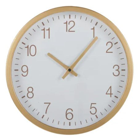 CTC Rockwell Metal Clock 30cm Gold/White