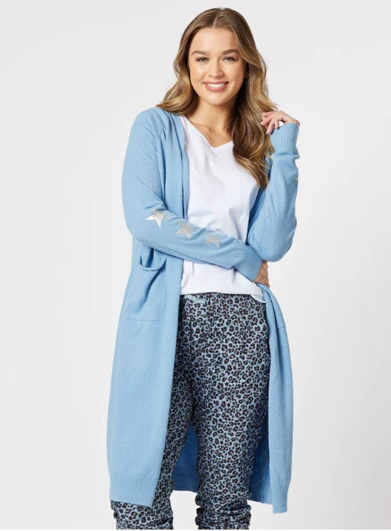 Threadz Superstar Longline Cardigan Powder