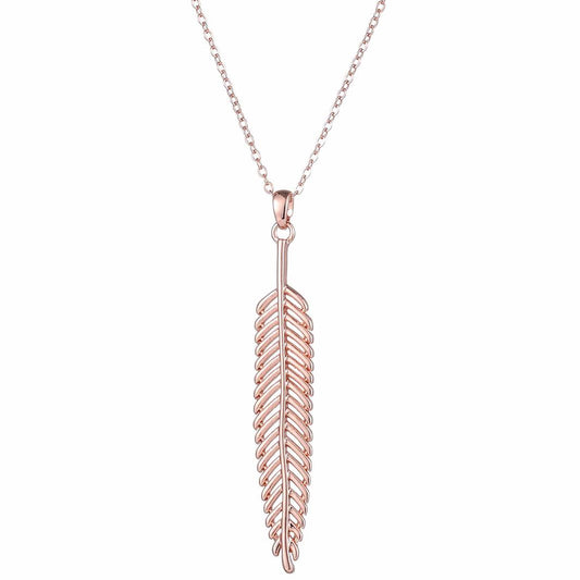 Inspire Feather Necklace - Rose Gold
