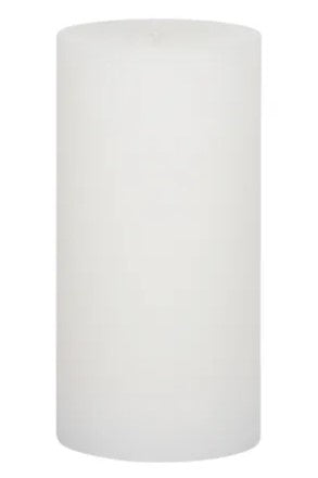 Casa Regalo Ribbed Pillar Candle -10x20cm - White