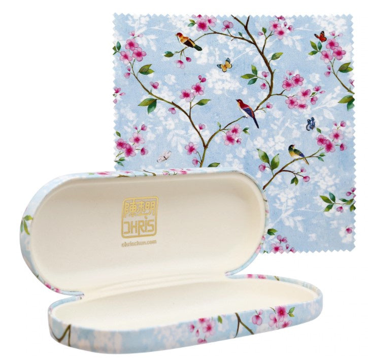 Chris Chun Collection Glasses Case - Cherry Blossom Blue