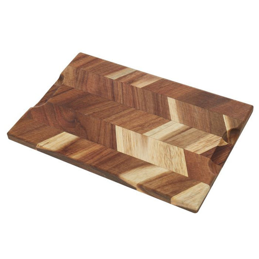 D&W Herringbone Acacia Wood Cutting Board Rectangle