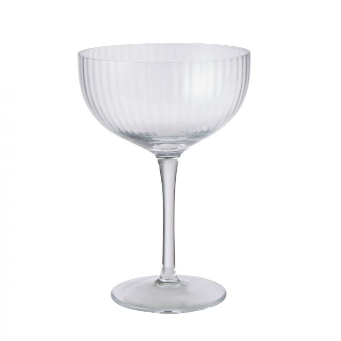 D&W Ribbed Coupe Glass Set of 4
