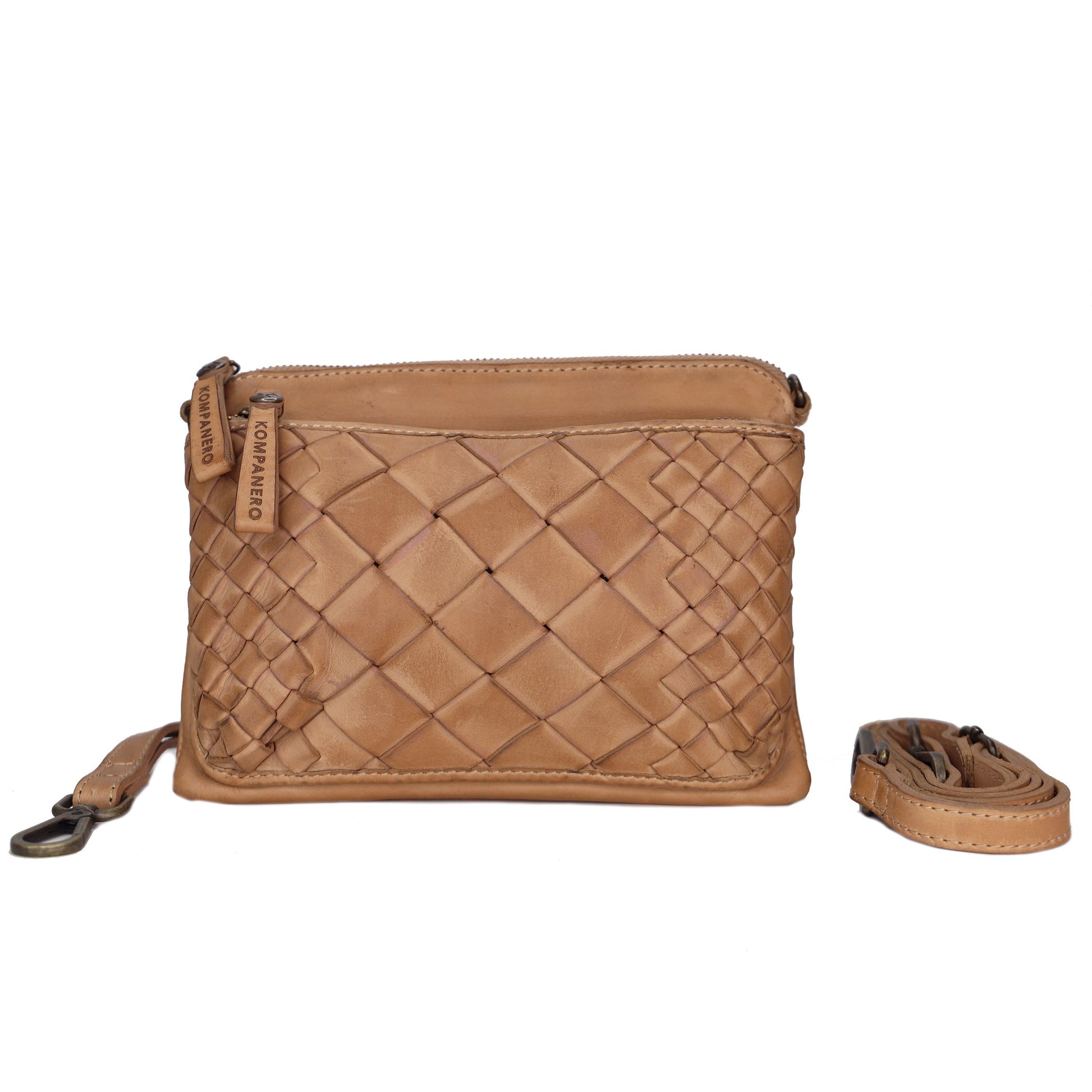 Kompanero Leather Wakely Bag - Taupe