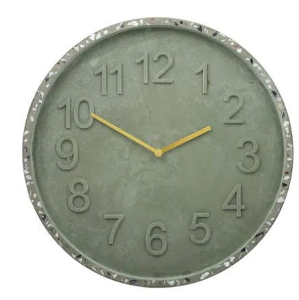 CTC Terrence Terrazzo Clock -40cm Green