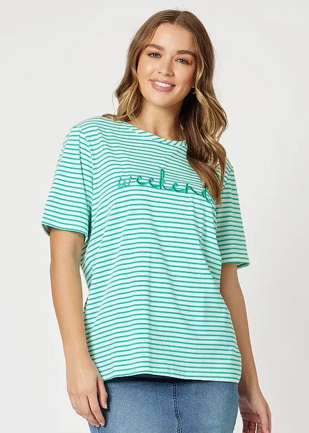 Threadz Weekend Stripe Tee - Green