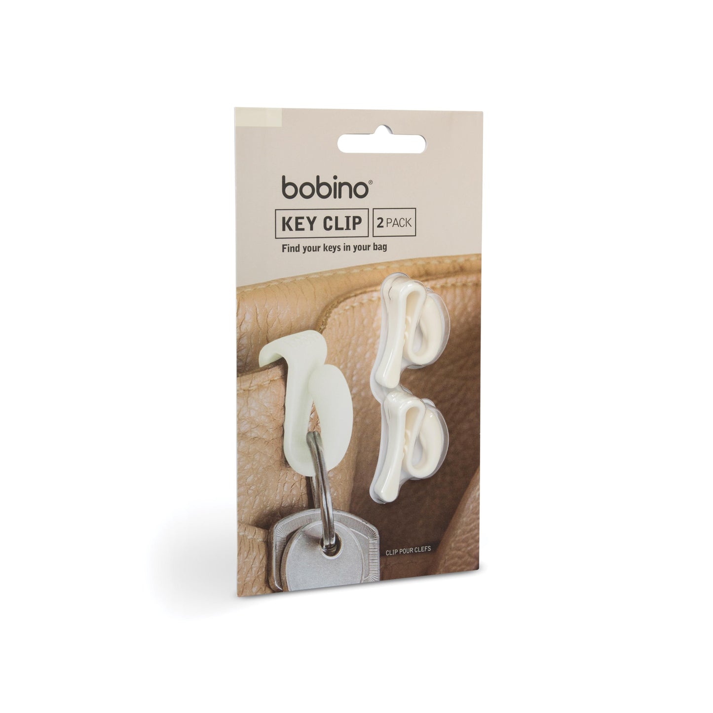 Bobino Key Clip 2pk Cream