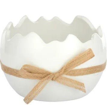 Gala Seasonal Decor Egg Holder with Bow Tie Ceramic