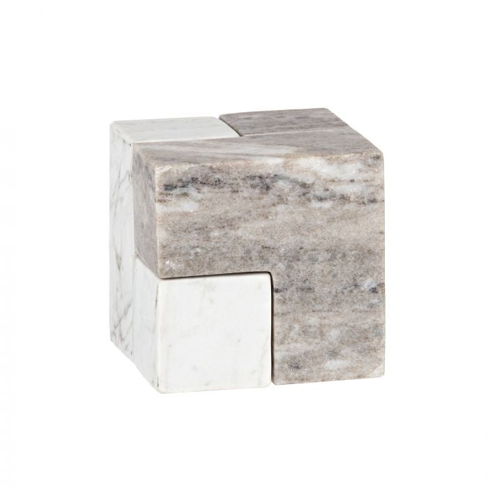 Amalfi Marble Bloc Bookends White/Beige