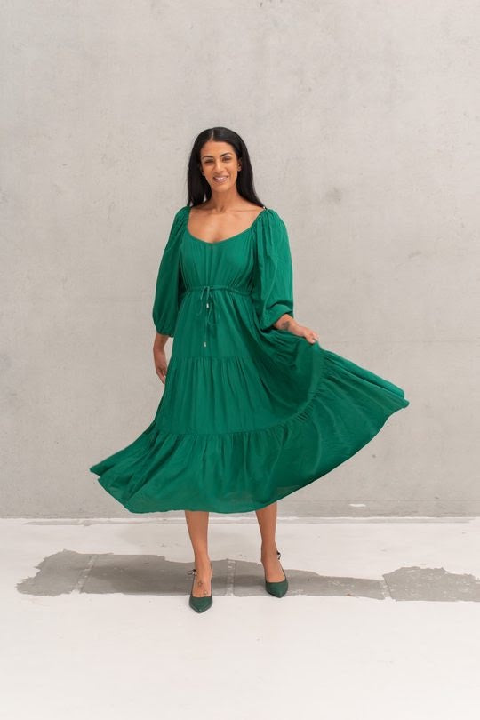 Silver Wishes Molly Dress - Green