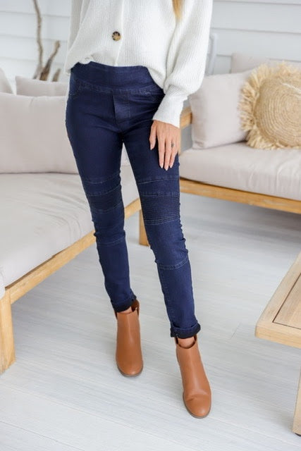 Country Denim Pull on Stretch Jean -Navy